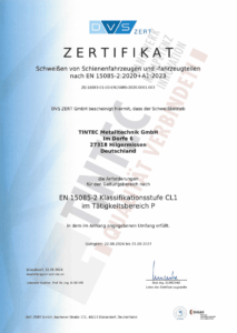 Tintec Zertifikat-DIN-EN-15085-2